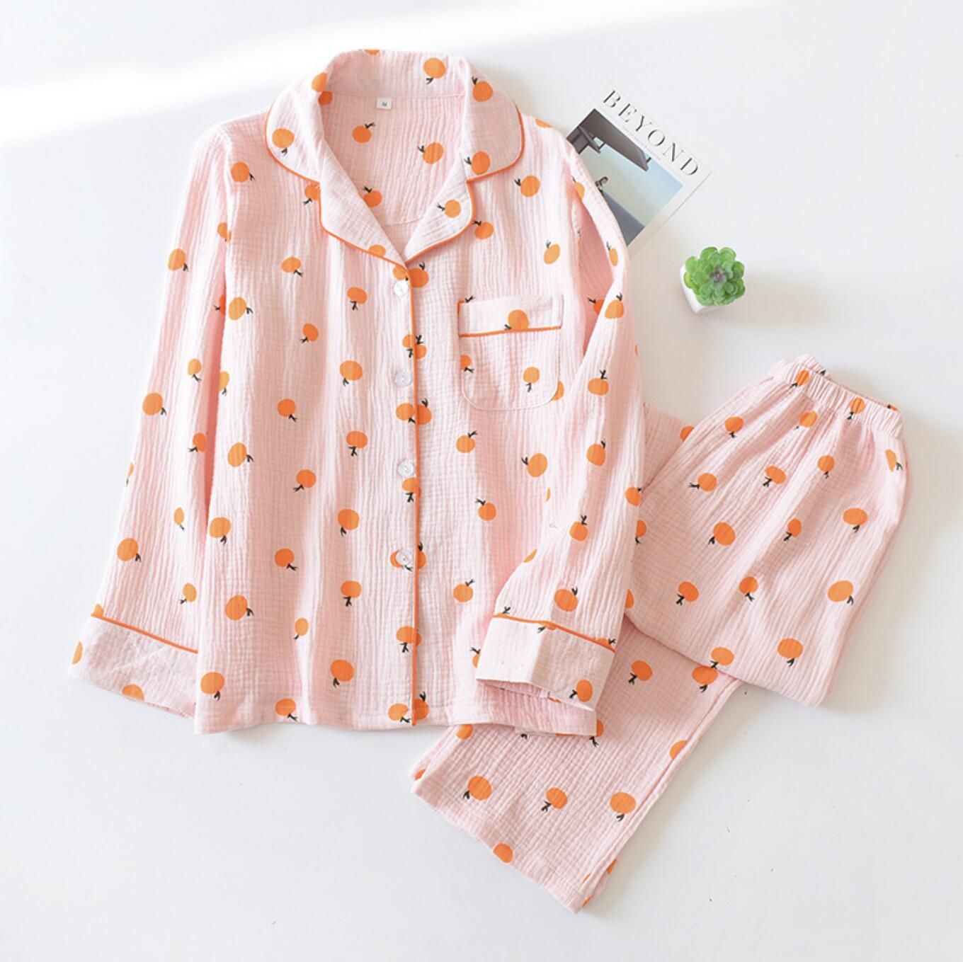 Wholesale Women Pajamas Set 100% Cotton Muslin Loungewear