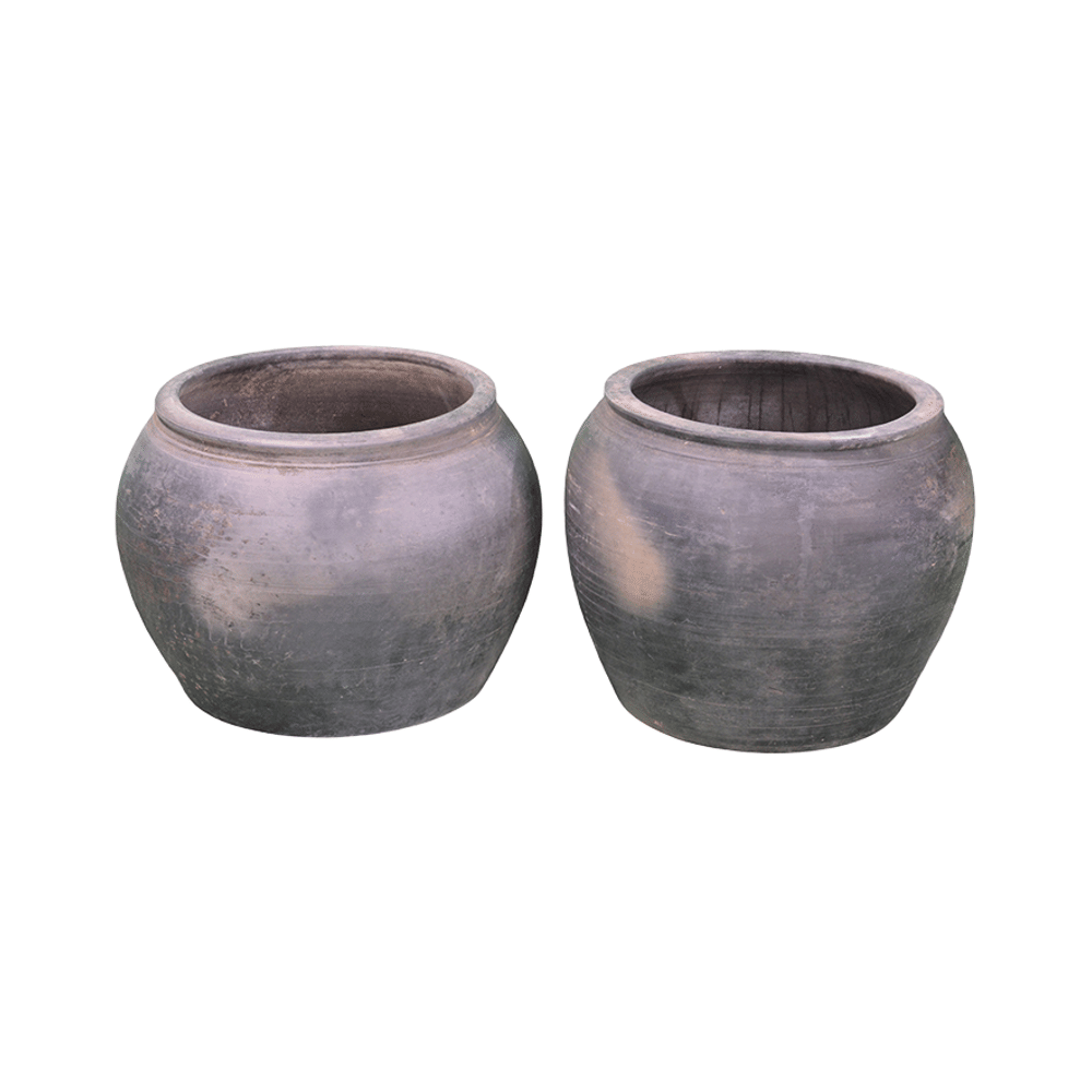 Traditional Grey Big Ceramic Pots for Stylish Home Decoration