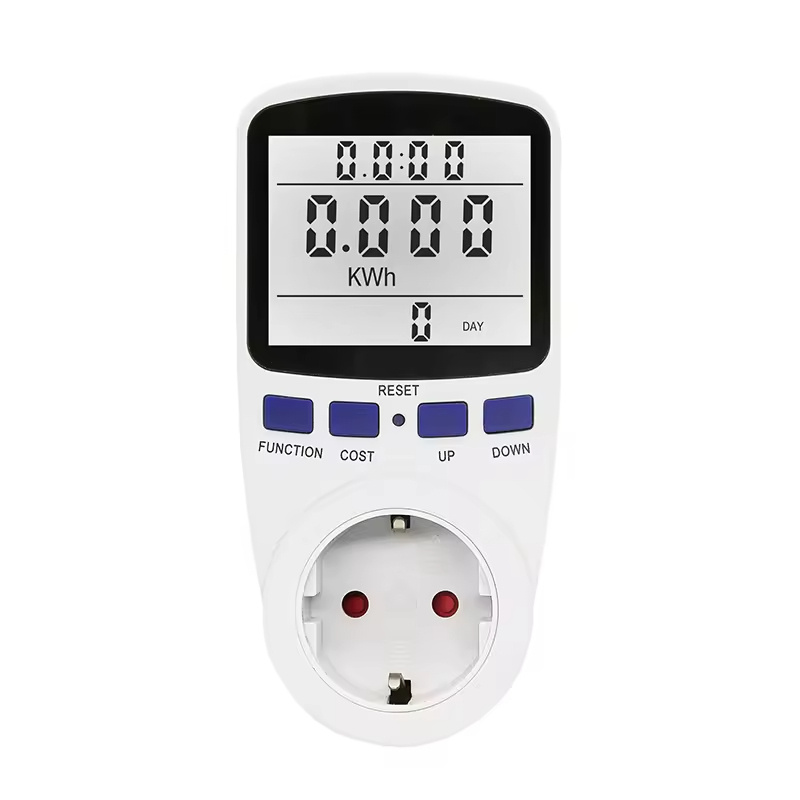 EU Plug Digital Wattmeter LCD Back Energy Meter Electricity Power Meter Socket Electric Tester Measuring Outlet