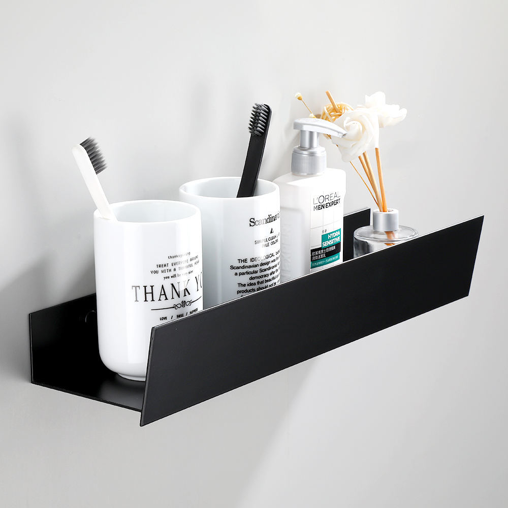 Ready to Ship Storage Organizer Shelves Factory Supply Attractive Price Bathroom Wall-Mounted Home Corner Wall Mounted Type Modern Metal Black Home and Kitchen
