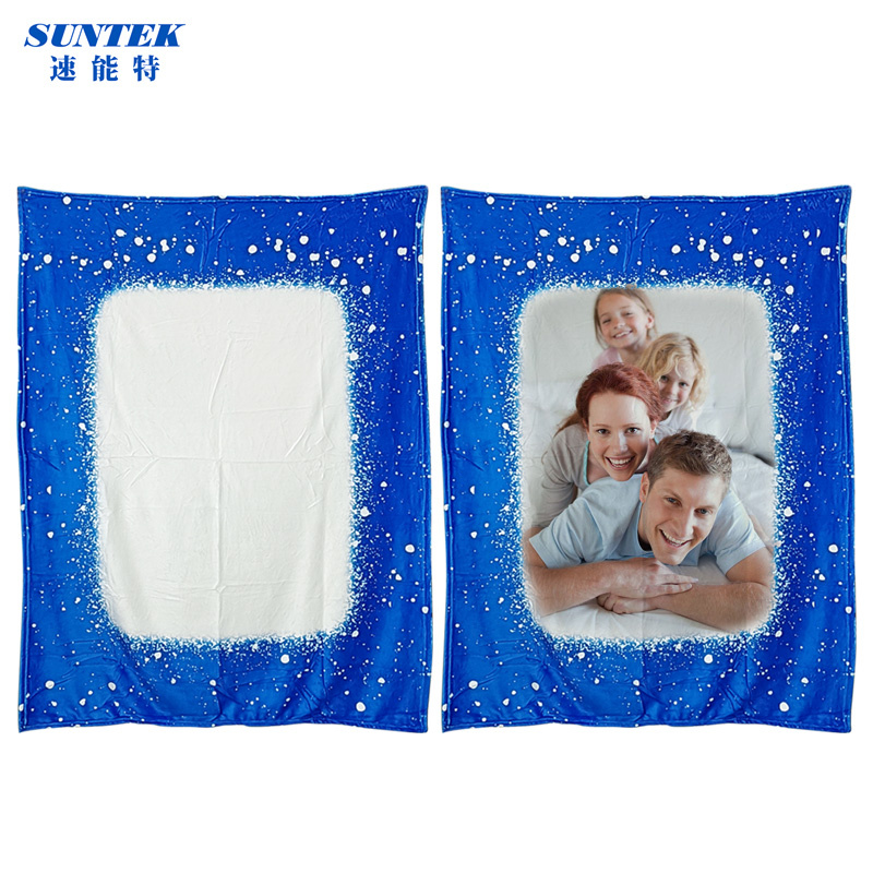 Sublimation Faux Bleach Flannel Soft Blanket