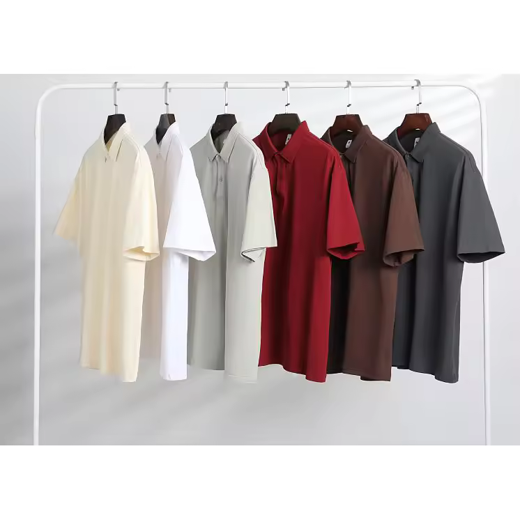 Heavy Weight High Quality Low Moq Cotton Polo Shirt Teenager Fashion Drop Shoulder Oversized Casual Polo Tshirt Unisex Loose Fit