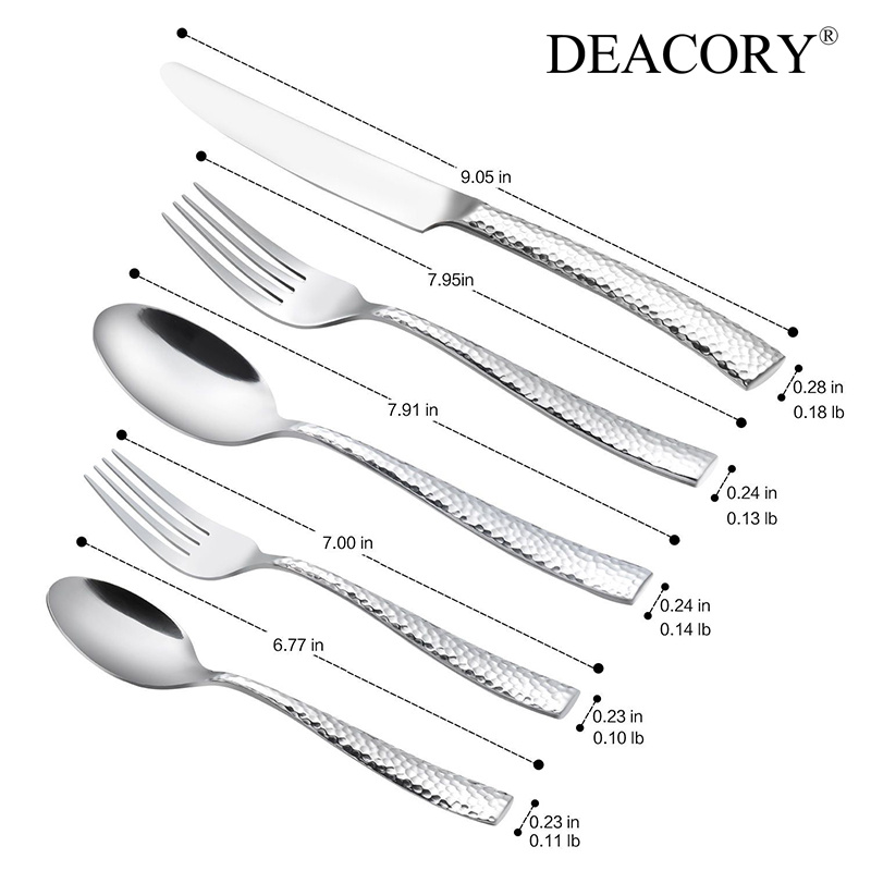 Factory Stocks Tableware Cutlery Set for Wedding Silver Flatware