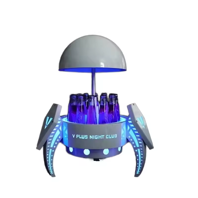 Richshining Led Bottle Presenter Champagne Glorifier Display Chariot Lifting Space Capsule Luminous Wine Box For Party Occasions