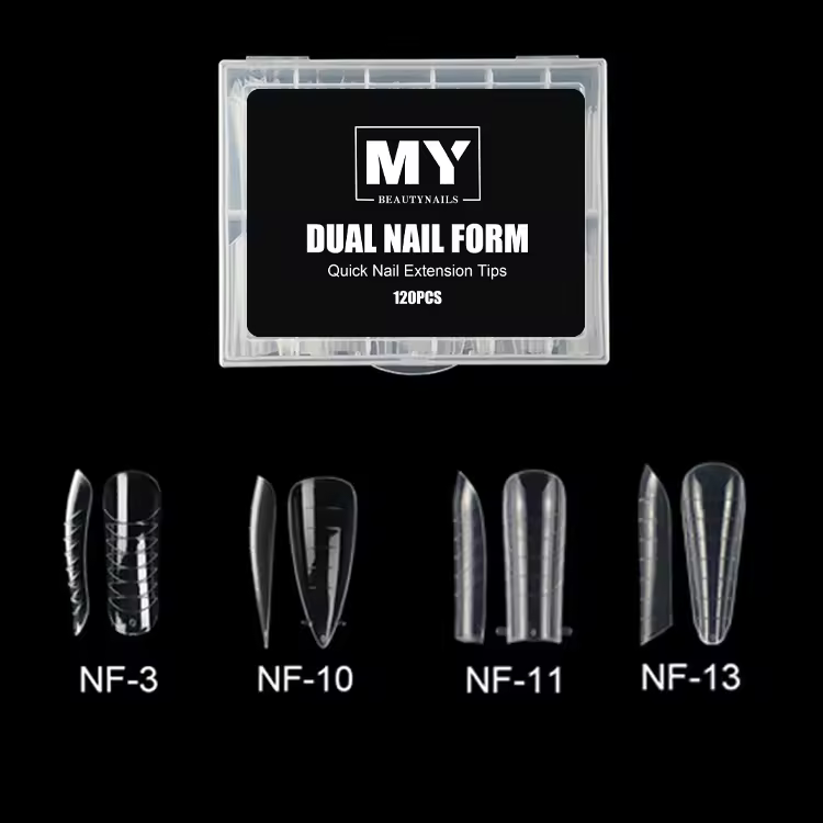 Mybeautynails 120 Pcs Oem Wholesale Private Label Hard Gel Acrylic Poly Gel Nail Extension Tip Popit Acrygel Nail Dual Form