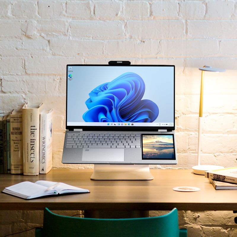 Hot Hl156dg Home & Personal Dual Screen Laptop 15.6\" + 7\" Ips Touch Dual Screen With 16gb Ram 512gb Ssd N95 Business Laptop