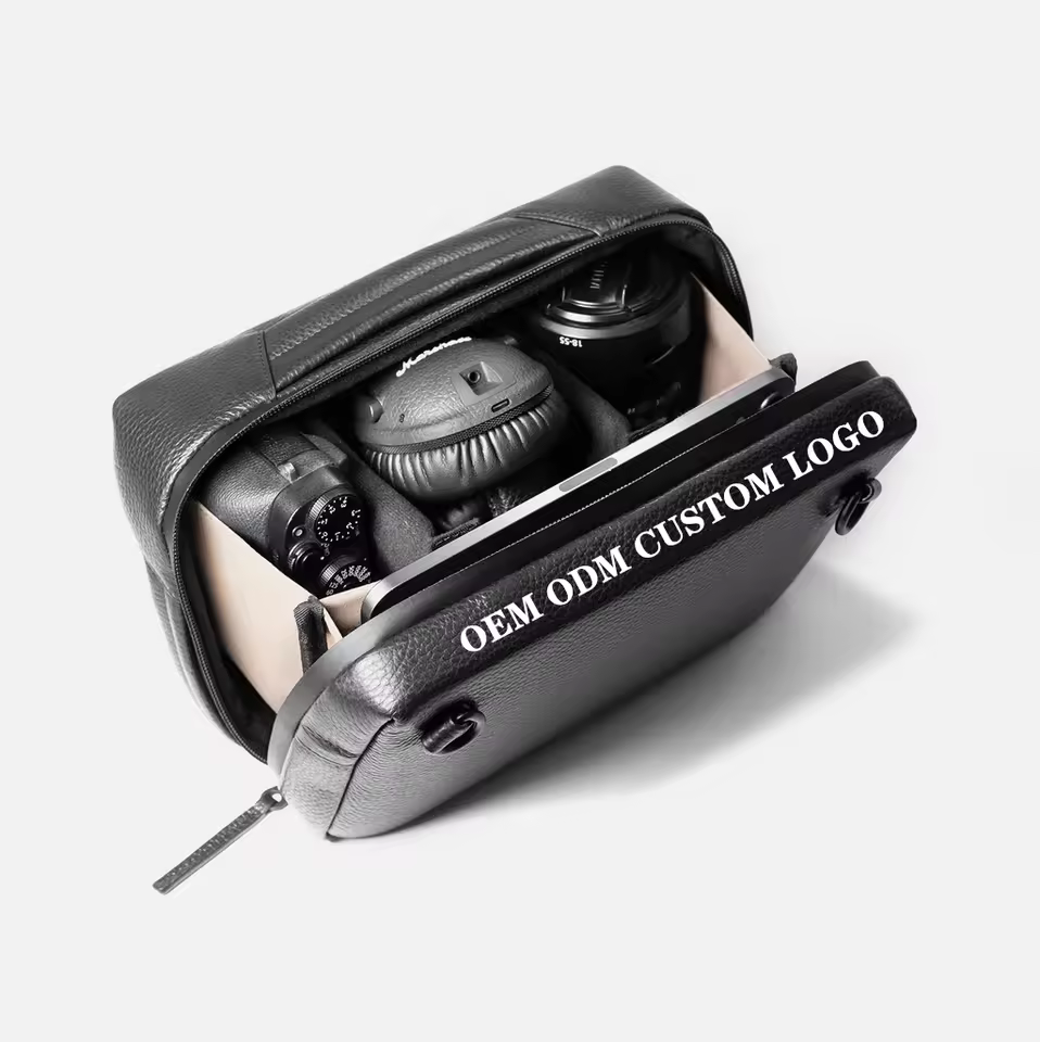 Manufacturer Oem Odm Soft Leather Camera Bag Custom Logo Leather Camera Bag 2025 Luxury Vegans Leather Camera Bag Crossbody