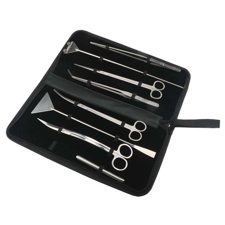 Factory Aquatic Aquarium 7PCS Plant Pruning Cleaning Tools With Leather Bag