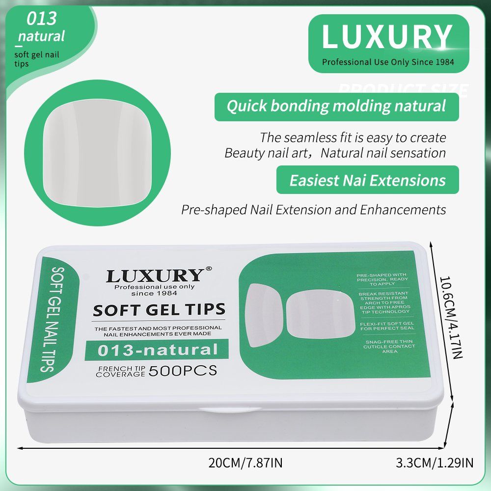 Fake Toenails 500PCS Soft Gel Full Cover Toe Nail Tips Natural Press on Toenails Acrylic Toenails Gel Nail Extensions
