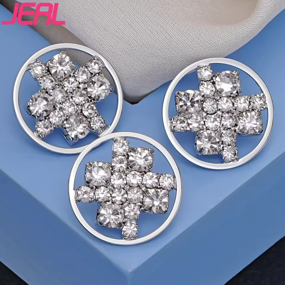 New Versatile Round 15mm Metal Button Down Shirt Women Decorative Button Diy Accessories For Clothing