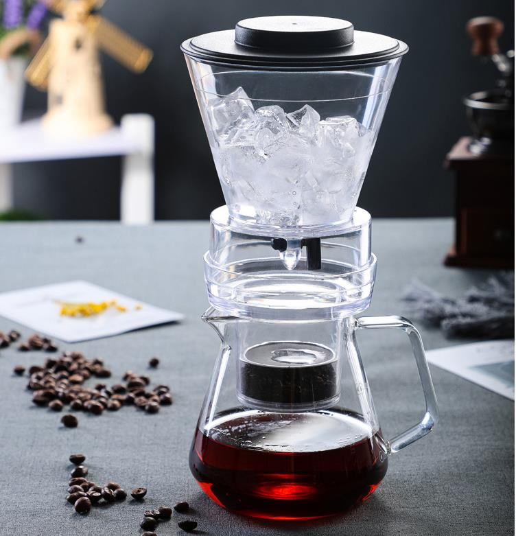 Hot Sale Glass Iced Coffee Maker Hand Drip Ice Coffee Maker 500ml Cold Brew Coffee Maker with Coffee Pot