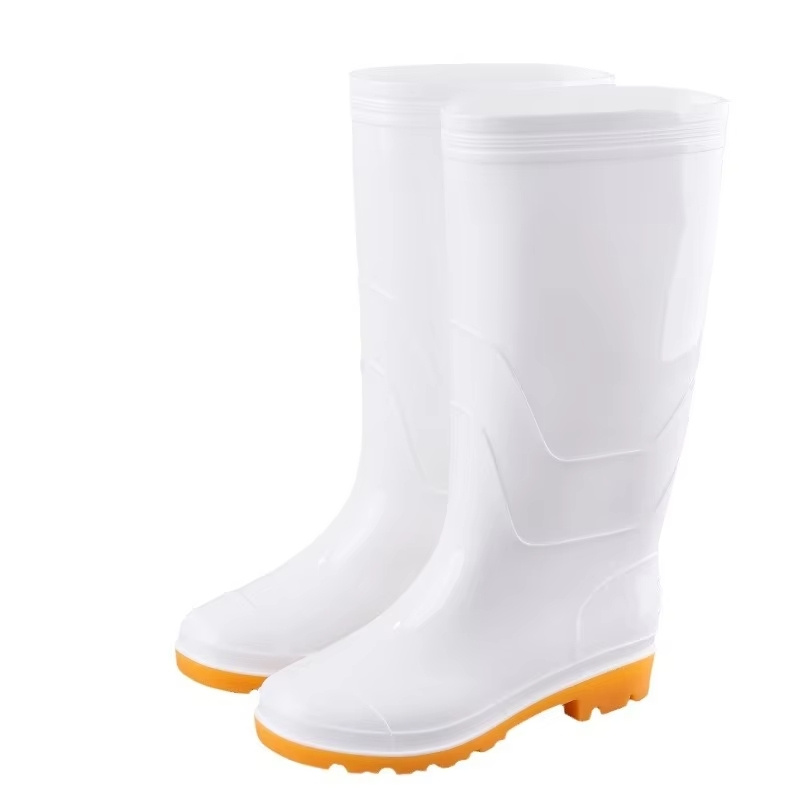 Unisex Anti-Slip Waterproof Farming Shoes Ankle Men PVC Tall Rainboot Gum Boots with Fur Inside High Heel