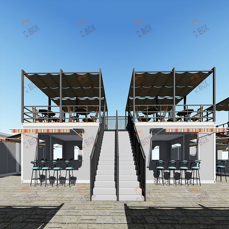 Ready to Shipping Manufacturer Prefabricated Cafe Restaurant Two Story Prefab Modular Container House