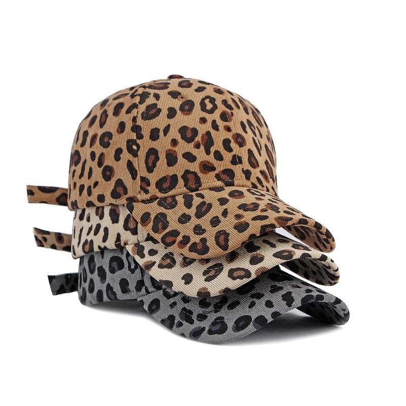 Autumn and Winter Leopard-Print Caps Corduroy Warm Sunshade Hardtop Fashion Baseball Caps