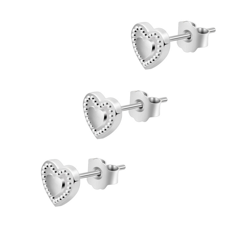 F136 Pure Titanium Heart Shape Earrings
