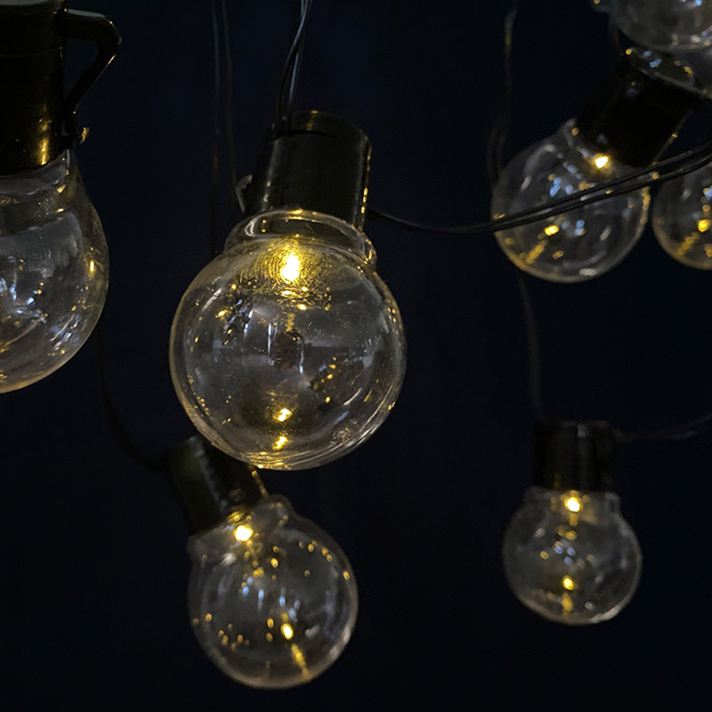 Outdoor Lighting Festive Decorative Solar Festoon Bulb String Lights for Gardens