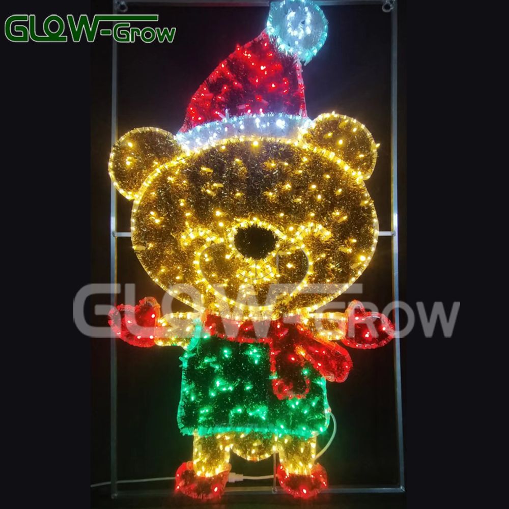Supplier High Quality New Design CE RoHS Christmas Bear LED Motif Light for Home Garden Street Xmas Decoration