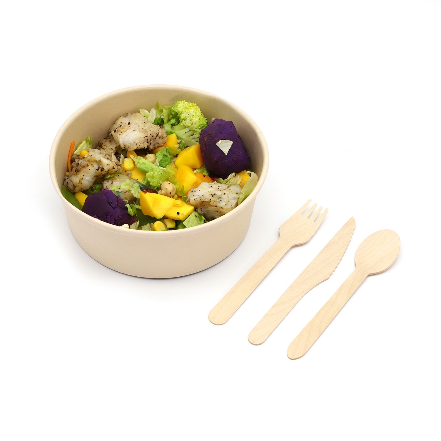 Paper Bowl for Hot Food Salad Soup Deli Fruit with Lids Grease Resistance