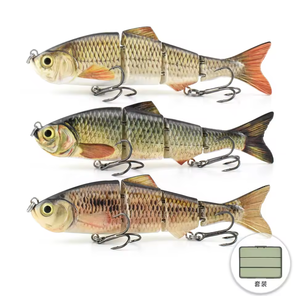 Ready To Ship 3pcs In Box Fishing Lure Kit Factory Direct Hard Baits 12cm In Stock Jointed Swimbait Fishing Lures