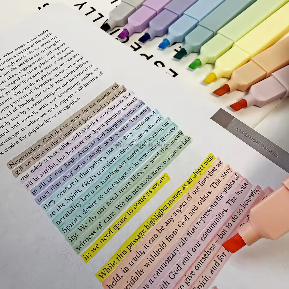 10pcs Square Highlighters Aesthetic Pastel Earthy Cute Highlighter,Bible Highlighters And Pens No Bleed With Chisel Tip Marker