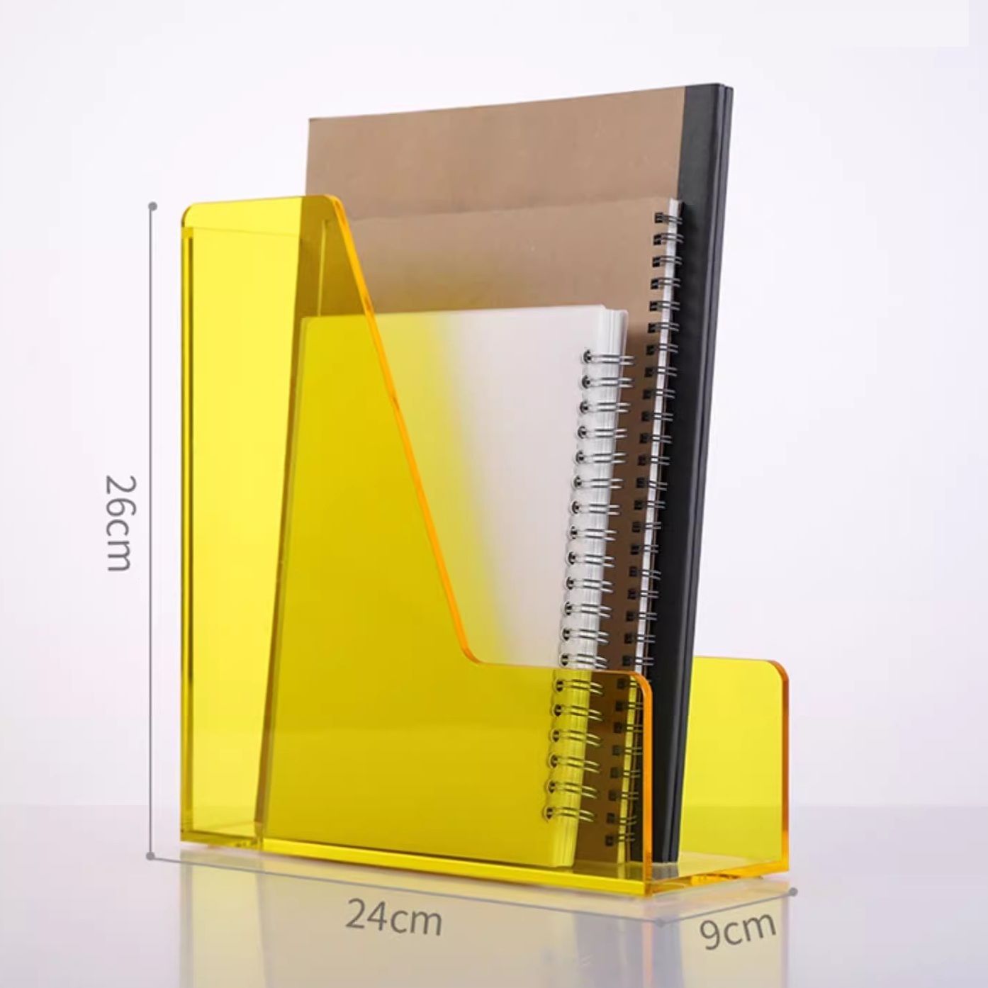 Book Display Stand Yellow for Various Books, Exercise Books, Magazines Informations Office Supplies