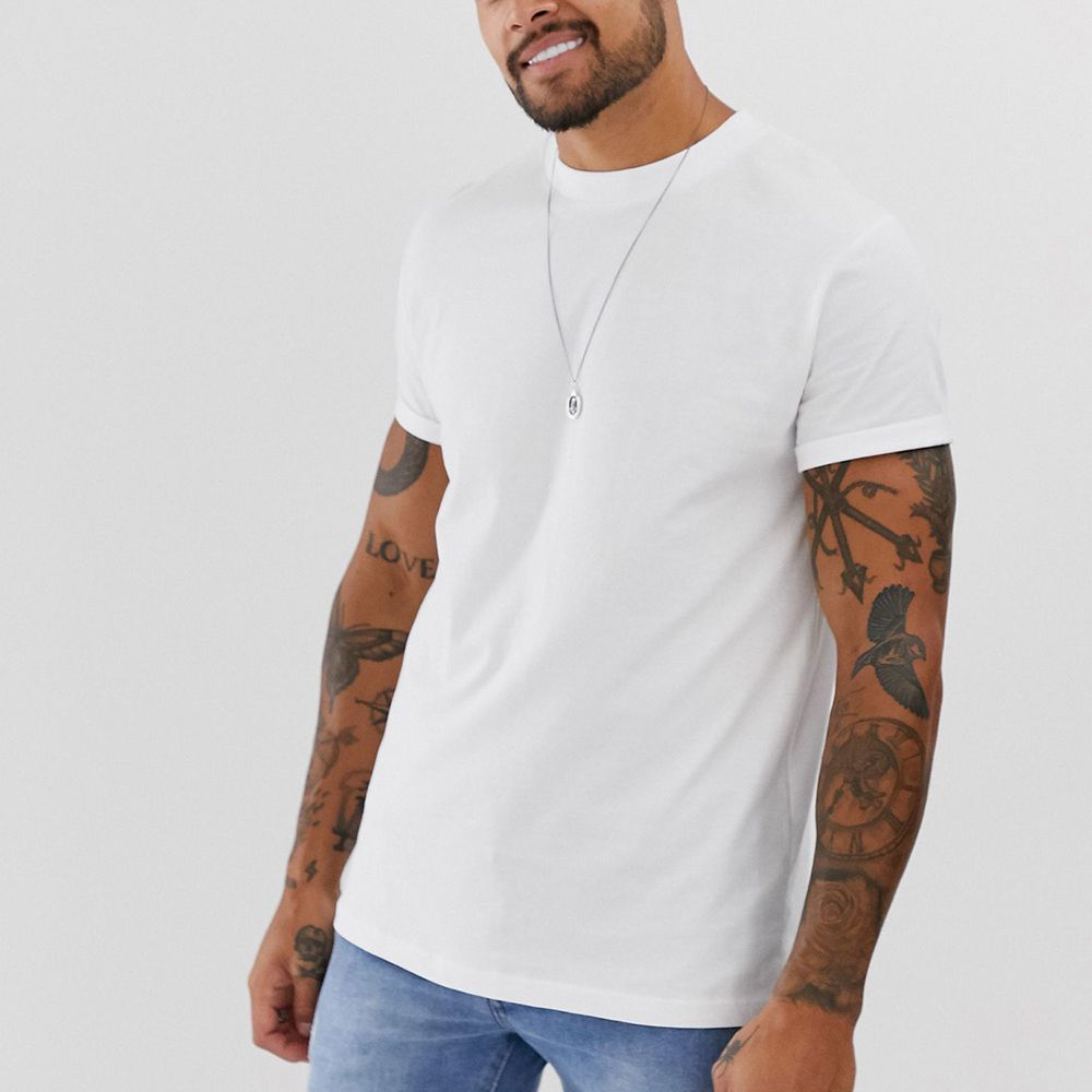 Men's Sweatproof Undershirt Cotton Crew Neck Original Fit Solid Color T-Shirt