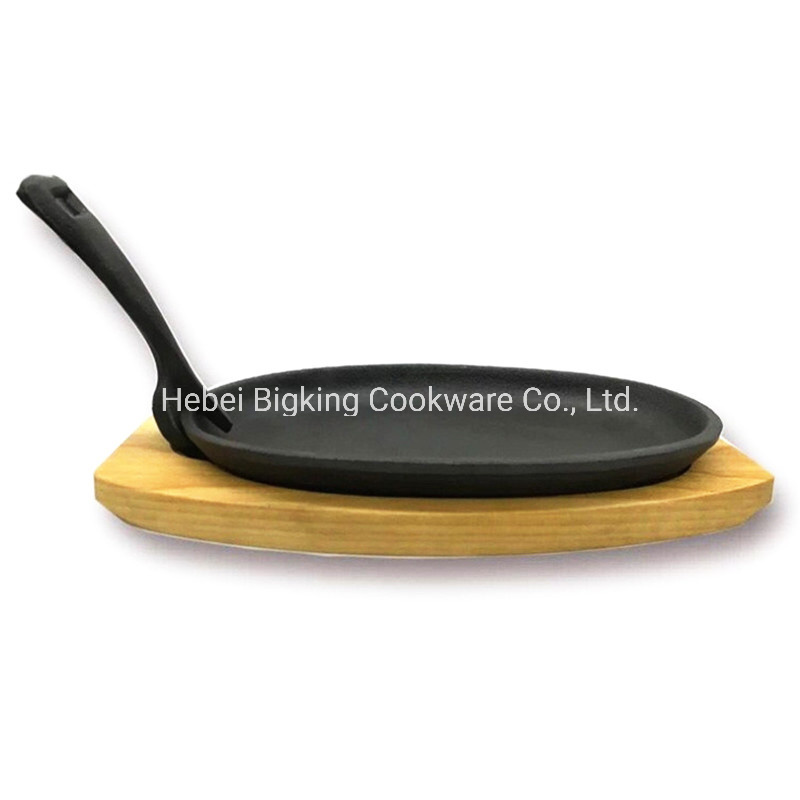 Oval Cast Iron Sizzling Hot BBQ Grill Plate for Sale 235X135mm