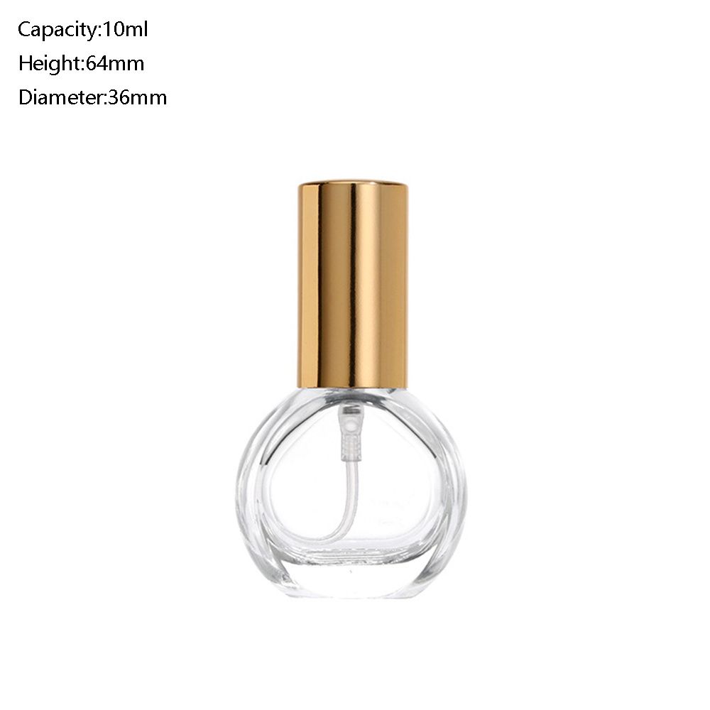 OEM 10ml Round Perfume Bottle Glass Spray Bottle Beauty Cosmetic Containers Portable Refillable Travel Spray Atomizer