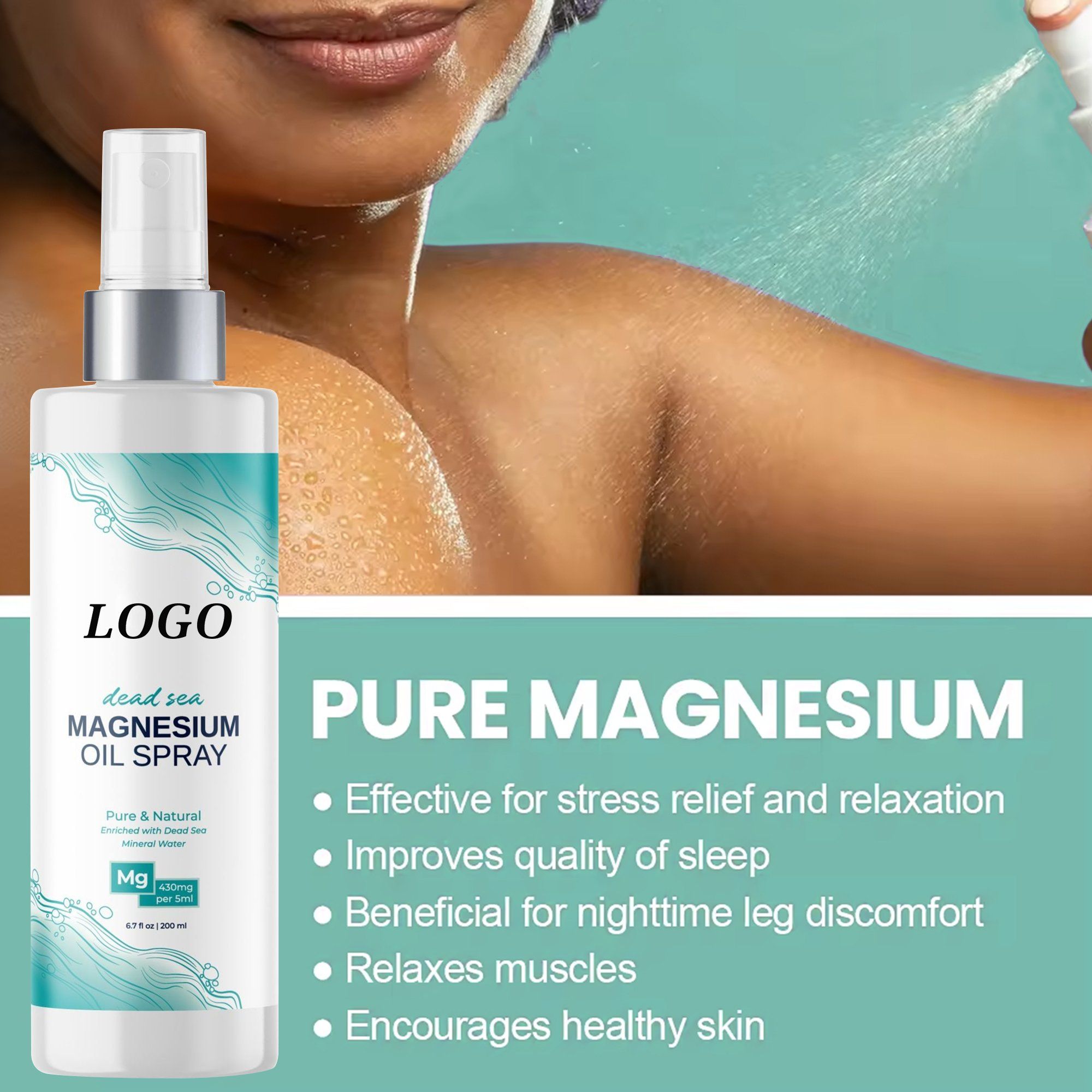 Beauty Cosmetics Skin Care Effective for Stress Relief and Relaxation Magnesium Oil Spray