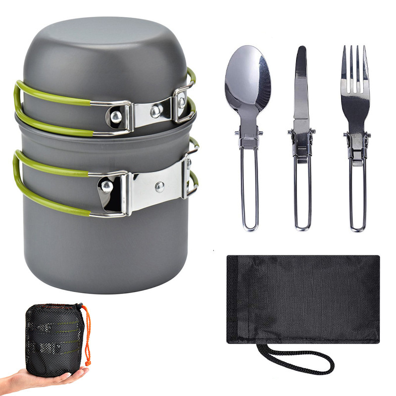 Wholesale Outdoor Camping Pots and Pans Camping Pot Cookware Set for Outdoor