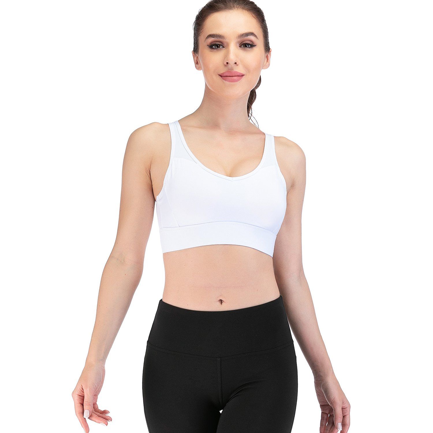 Women Padded Sports Bra High Impact Support Sexy Yoga Bra Running Workout Gym Activewear