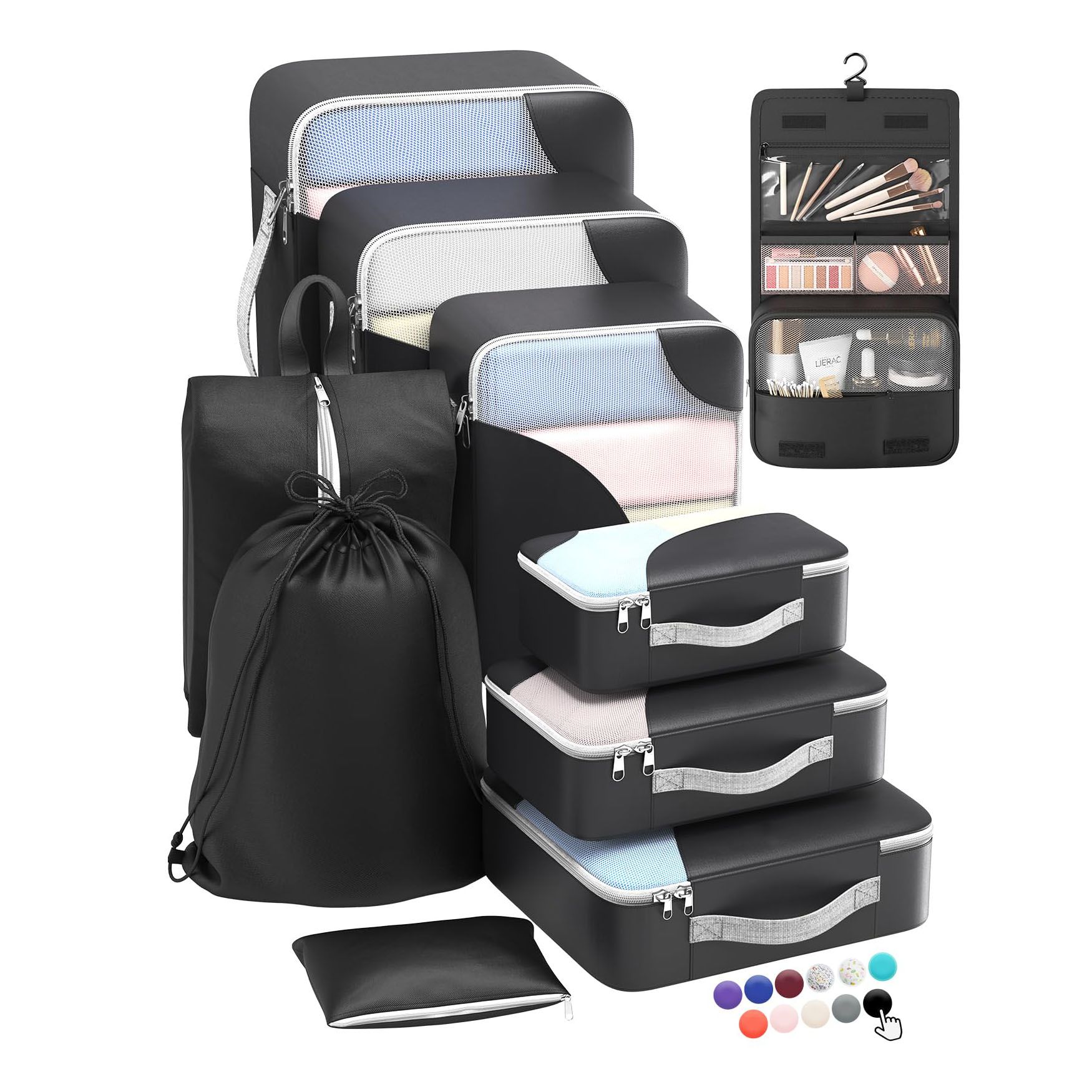 10 Set Anti-Tear Sturdy Packing Cubes Luggage Packing Organizer Bag Travel Accessorie