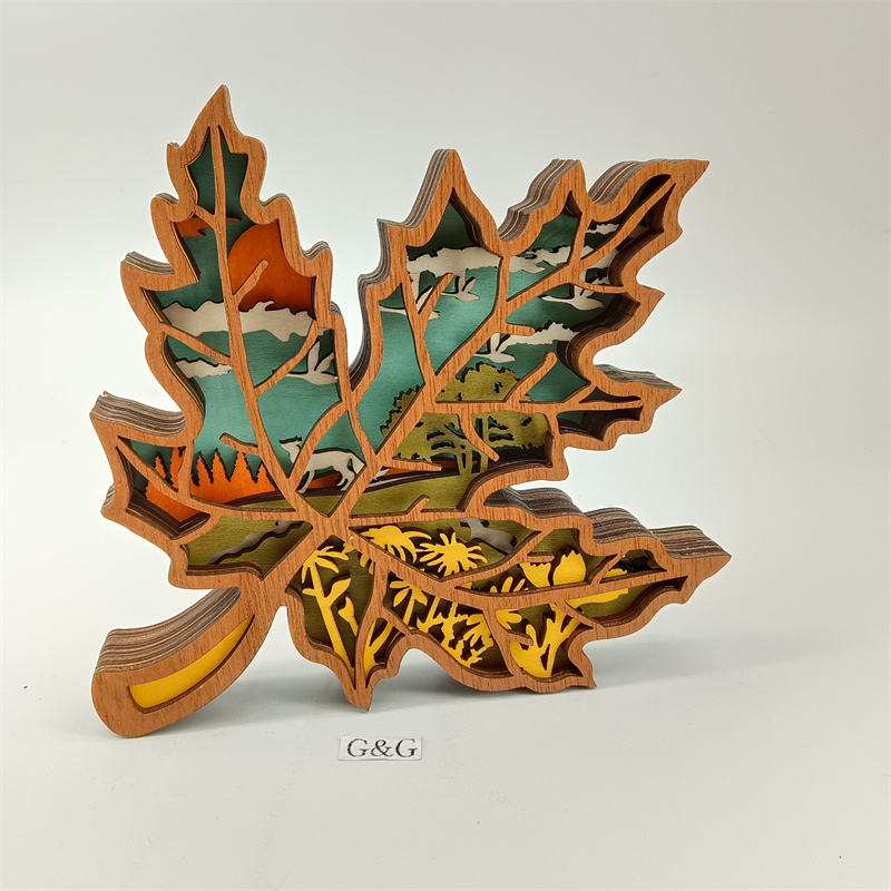 New Hot Sale Wooden Craft Maple Leaf Home Decoration Ornaments Best Gift Wood Crafts for Christmas