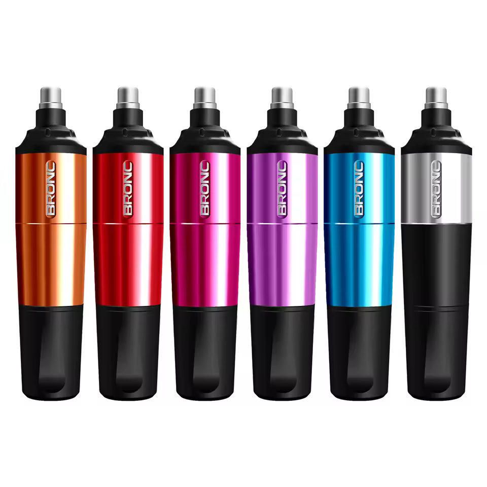 Bronc Professional Tattoo Pen Aluminum Pmu Machine Rotary Tattoo Machine With Rca