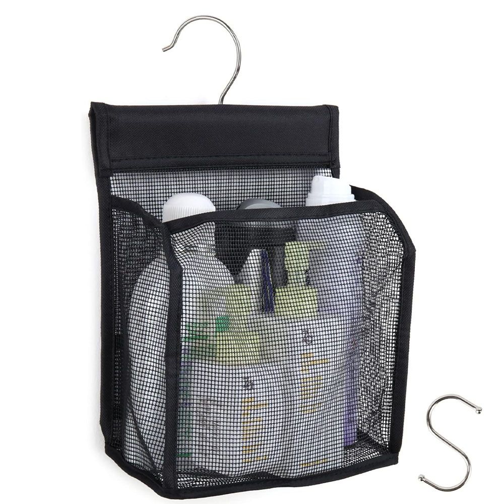 Foldable Hanging Mesh Shower Baskets Toiletry Bag for Bathroom Storage Organizer