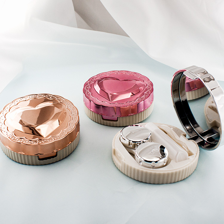 Fashion Contact Lenses Case Travel Kit Designer Contact Lens Case with Mirror
