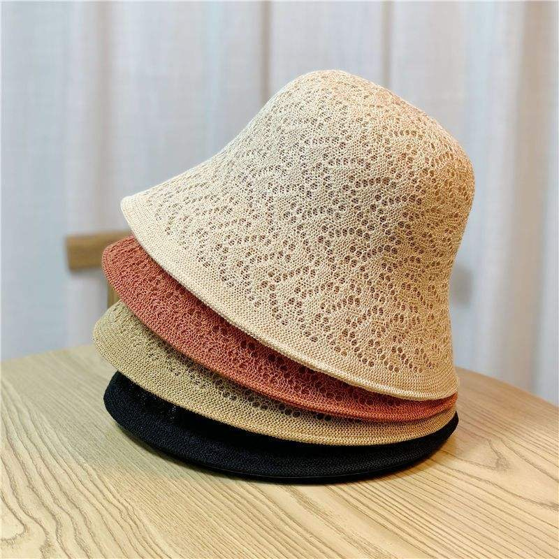 Summer New Braided Double-Sided Bucket Hat Sun Protection Foldable Hollow Beach Fisherman Hats