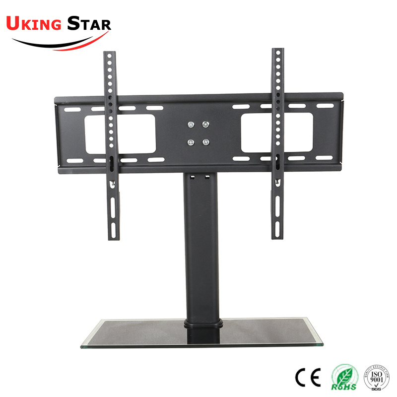 Adjustable Heavy-Duty Universal 37-55'' TV Screen Holder with Tempered Glass Base TV Desk Stand