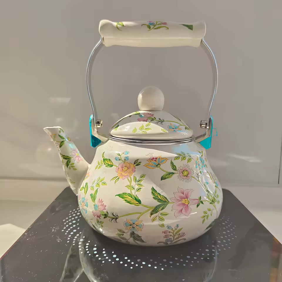 Enameled Vintage With Leakage 1.5 L2.5liter Boiling Kettle Tea Kettle Enameled Porcelain Kettle