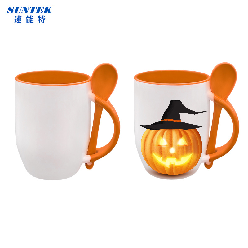 Sublimation Coffee Mug and Spoon Set in Handle