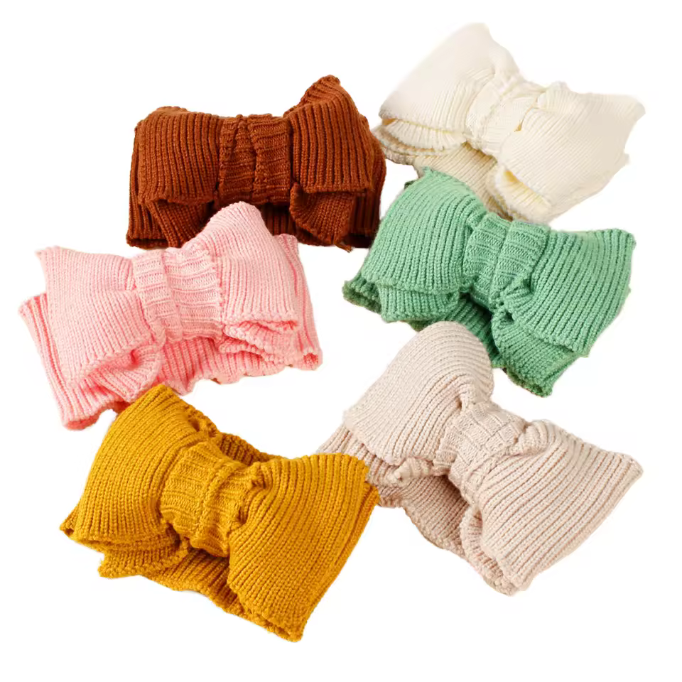 Ready To Ship Oversized High Elastic Baby Headband Popular Knitted Covering Yarn Trendy Ins Inspired Design