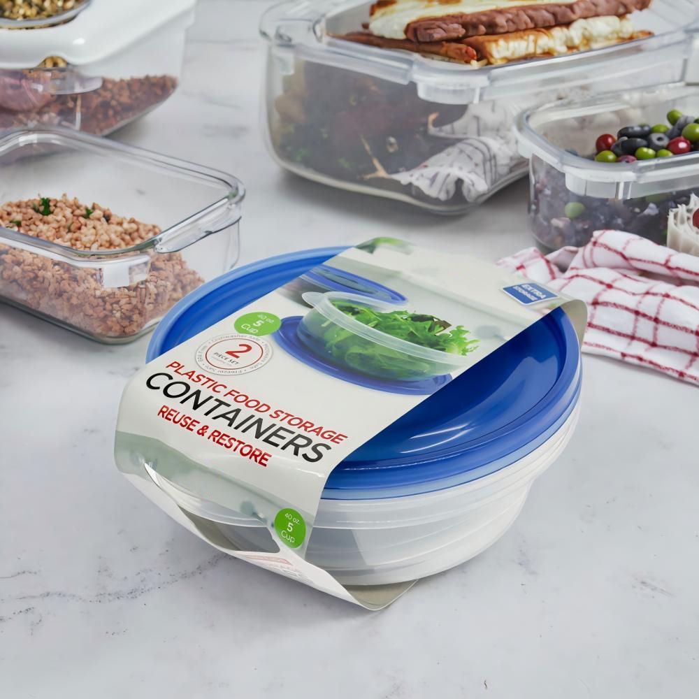 2 Pack High Quality Vacuum Seal Food Containers Silicone Airtight Food Storage Container with Pump Disposable Food Container Plastic