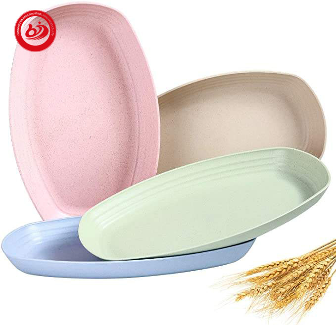 Factory Direct Sale Special Offer High Value Wheat Straw Eco-Friendly BPA Free Micrawave Safe Dish Plate Set Dinner Dinnerware Plates