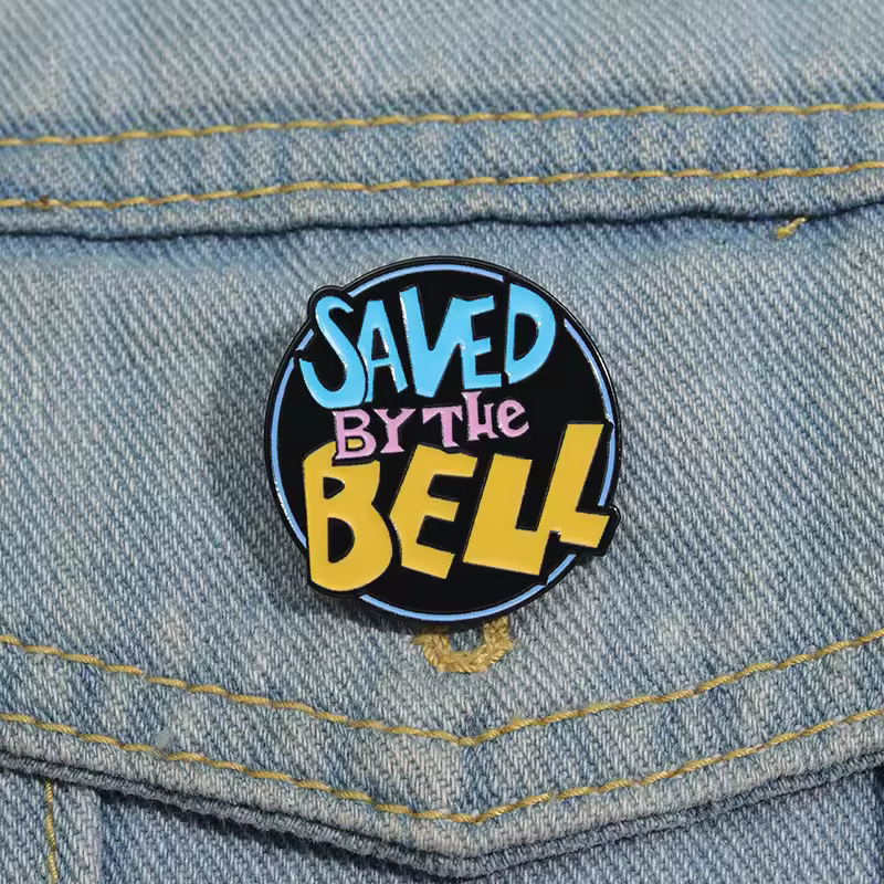 Saved By The Bell Logo Enamel Pin Classic American Television Sitcom Brooch Lapel Badge Jewelry Gift For Friends Wholesale