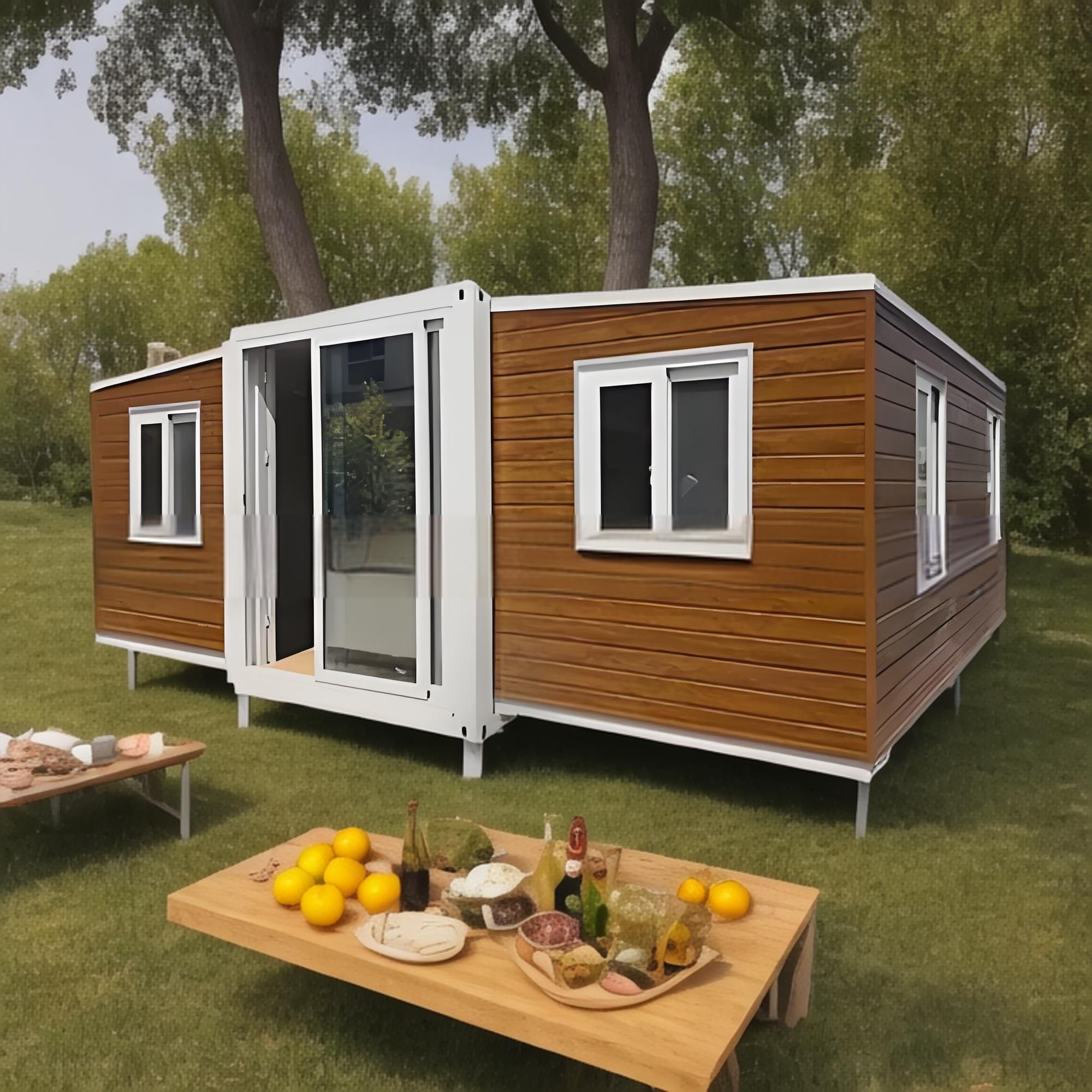 Wholesale China New 2024 Expandable Container House PVC Floor Small Prefabricated Home Container House for Summer Season Saint