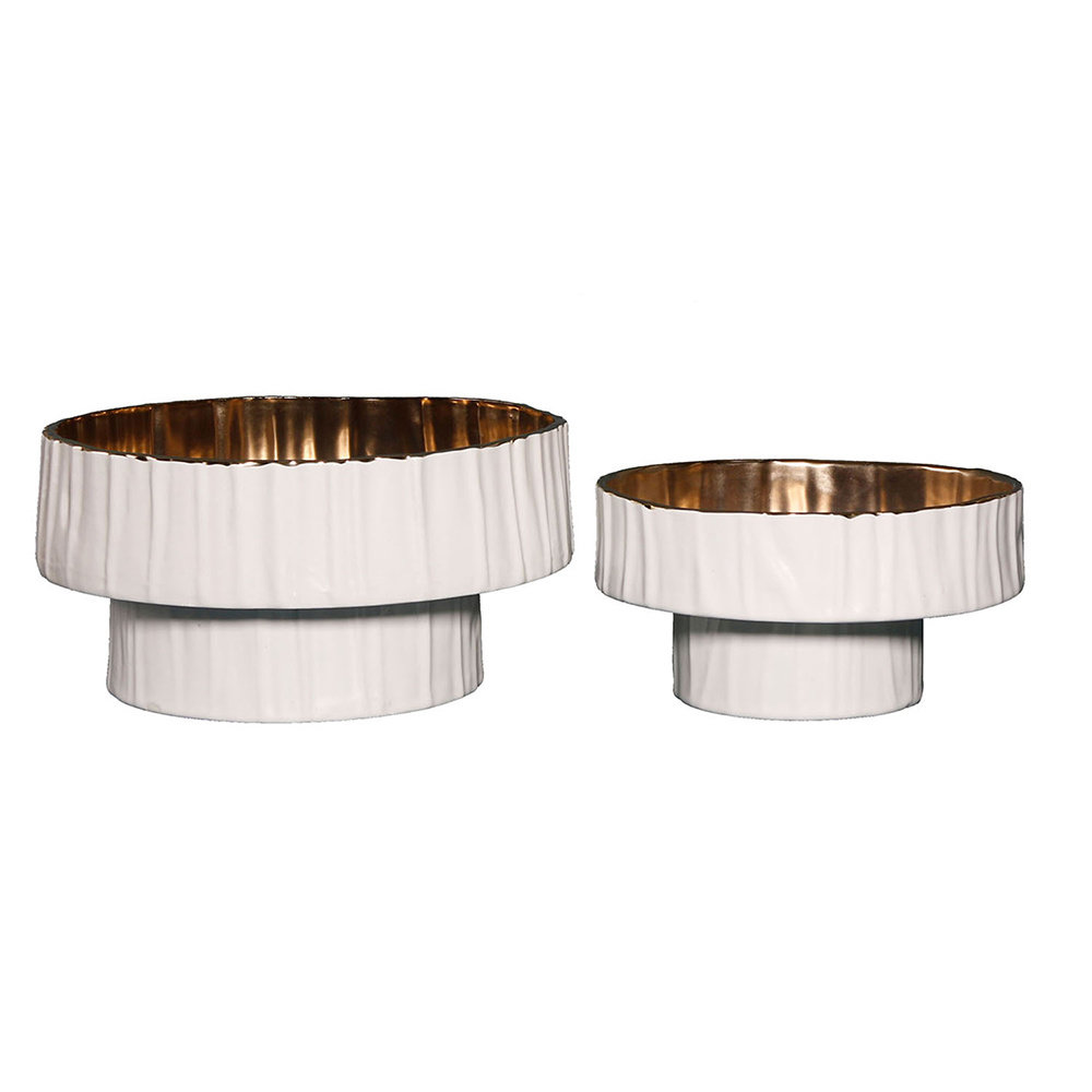 Luxury Desk Dining Room Table Home Decor Wedding Party Decorations Gold Glass Ceramic Fruit Plates Fruit Bowl Fruit Tray