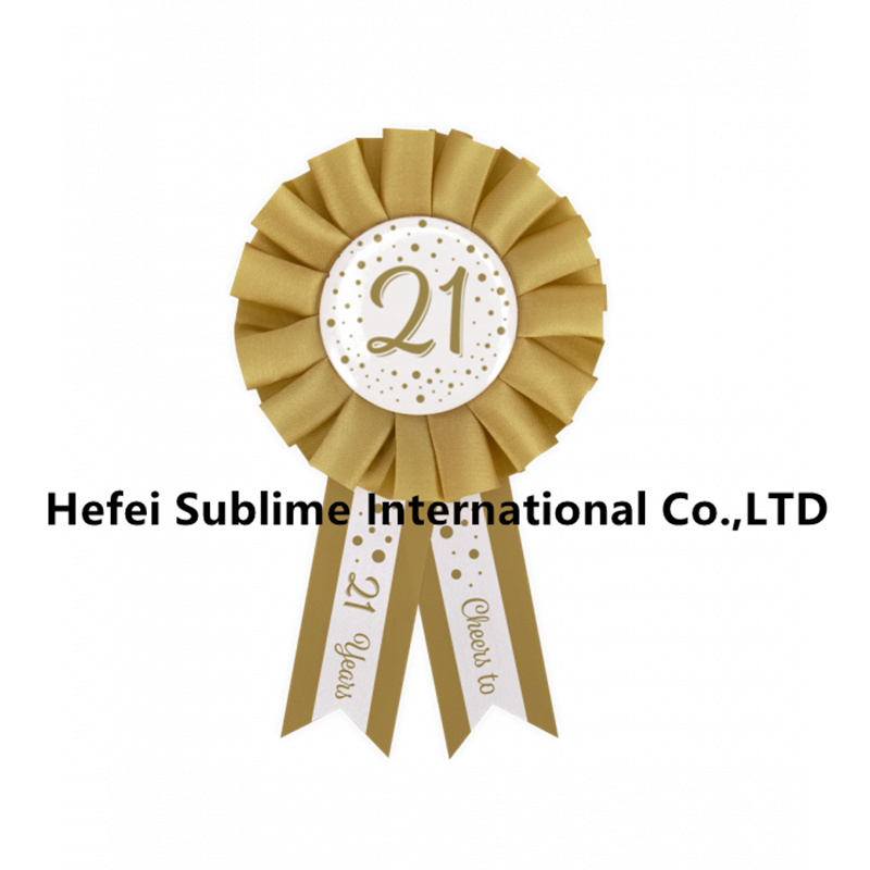 Party Rosettes Gold/White - 21