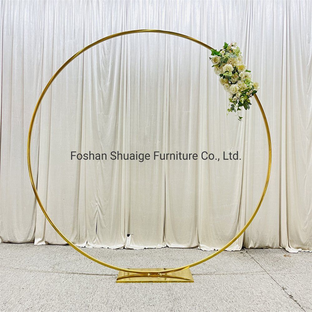Simple Design Wedding Event Furniture Factory Gold Stainless Steel Round Backdrop