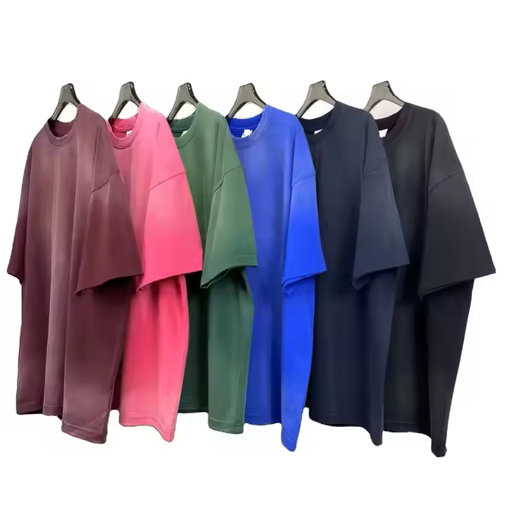 2025 New Arrivals Men Sun Faded Oversized Streetwear Black Tee Shirt 100% Cotton Best Quality Tie Dye Washed Distressed T Shirt