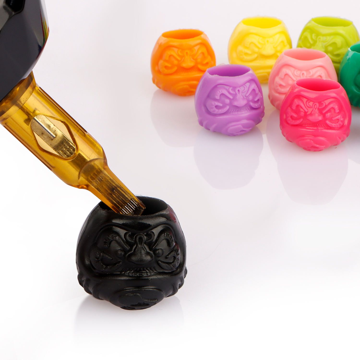 Microblading Pink Ring Tattoo Soft Eco-Friendly Pink Ink Cup Women Men's Permanent Makeup Accessories Disposable PLA Ink Cup